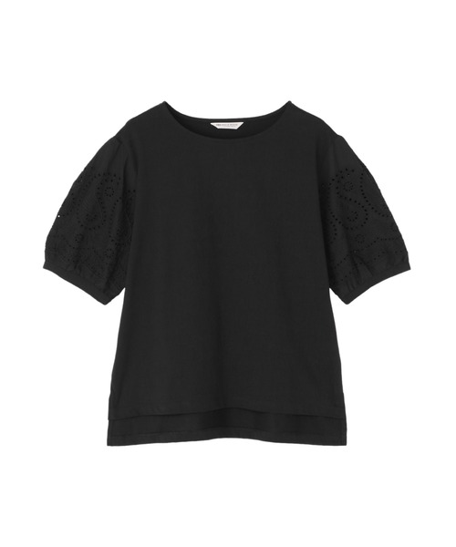 TOKYO SHIRTS(トウキョウシャツ)の「袖刺繍 半袖ブラウス(シャツ/ブラウス・レディース・ブラック/ネイビー/ベージュ・M/LL/L)」の2枚目の写真