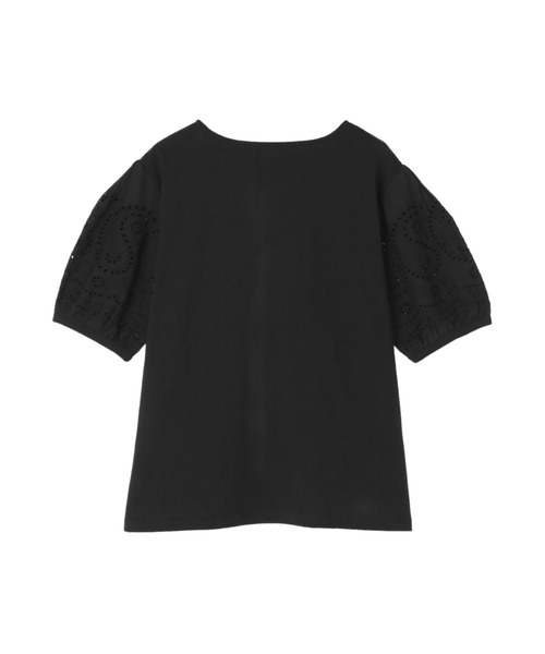 TOKYO SHIRTS(トウキョウシャツ)の「袖刺繍 半袖ブラウス(シャツ/ブラウス・レディース・ブラック/ネイビー/ベージュ・M/LL/L)」の4枚目の写真