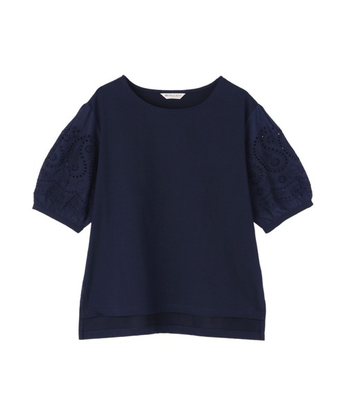 TOKYO SHIRTS(トウキョウシャツ)の「袖刺繍 半袖ブラウス(シャツ/ブラウス・レディース・ブラック/ネイビー/ベージュ・M/LL/L)」の19枚目の写真