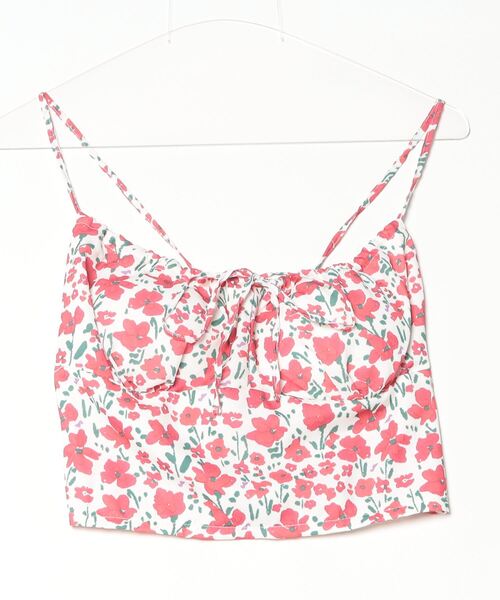 Per sist ence(パーシエンス)の「フラワープリントブラトップ/カップ付き(キャミソール・レディース・レッド/ブラック・ONE SIZE)」の4枚目の写真