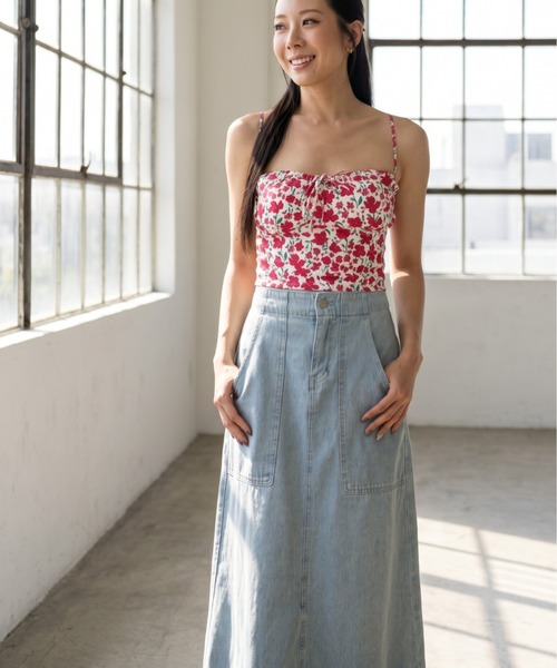 Per sist ence(パーシエンス)の「フラワープリントブラトップ/カップ付き(キャミソール・レディース・レッド/ブラック・ONE SIZE)」の9枚目の写真