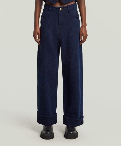 G-STAR(ジースター)の「Roos High Loose Jeans/ハイウエストワイドルーズジーンズ/L28(デニムパンツ・レディース・ダークインディゴブルー・24inch/25inch/26inch)」の1枚目の写真