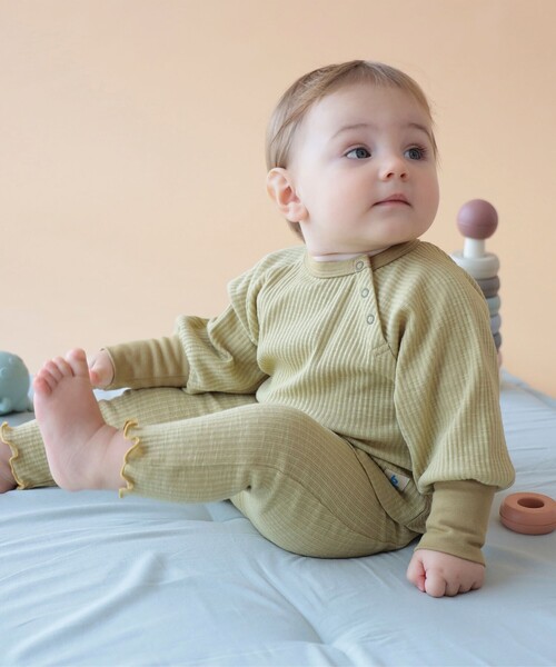 こども ビームス（コドモビームス）の「ベビー テレコ リブ レギンス 2025FW（60～90cm）（その他パンツ・キッズ・レッド/グリーン/グリーン系その他・80-90/60-70）」の10枚目の写真