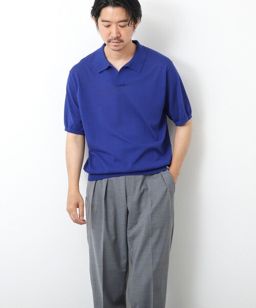 DETW スナップポロシャツ 25ss 25SS エンボス スキッパー ニットポロシャツ