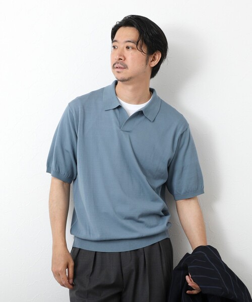 DETW スナップポロシャツ 25ss ダブルカラー スキッパー ポロシャツ＜A DAY IN THE LIFE＞