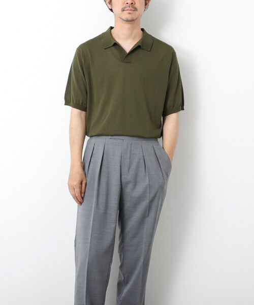 セール】《PIMA COTTON》成型半袖 NSN スキッパーニット