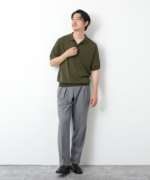 ニットシャツ CHOYA URBAN STYLE ニット 鹿の子ニット 半袖