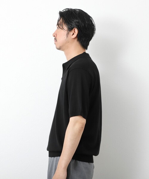 PIMA COTTON》成型半袖 NSN スキッパーニットポロシャツ 25SS