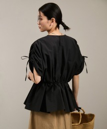 SALON　adam et rope' アダムエロペ 黒トップス　ブラウス SALON adam et rope'｜サロン アダム エ ロペのシャツ/ブラウス