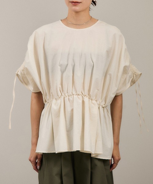 【WEB限定】シャーリングスリーブブラウス SALON adam et rope'（サロン アダム エ ロペ）の「【WEB限定