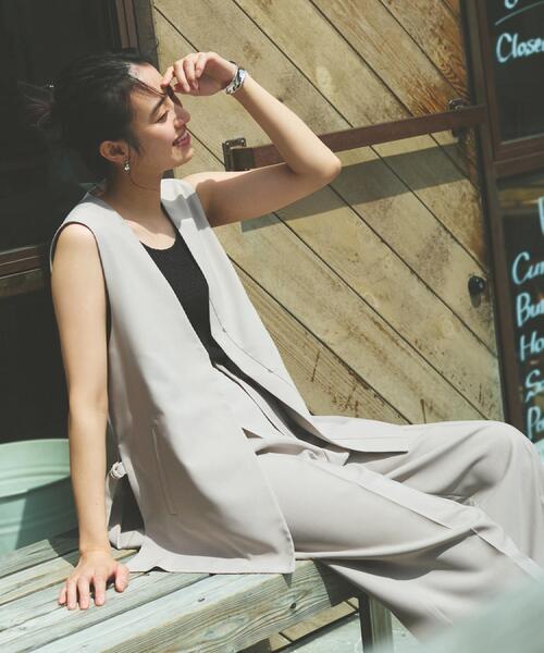 OPAQUE.CLIP（オペークドットクリップ）の「ストレッチVネックジレ/セットアップ対応【UV/接触冷感/洗濯機洗い可/抗ピル】（ベスト・レディース・ブラック/ライトグレー・38/40/42）」の22枚目の写真