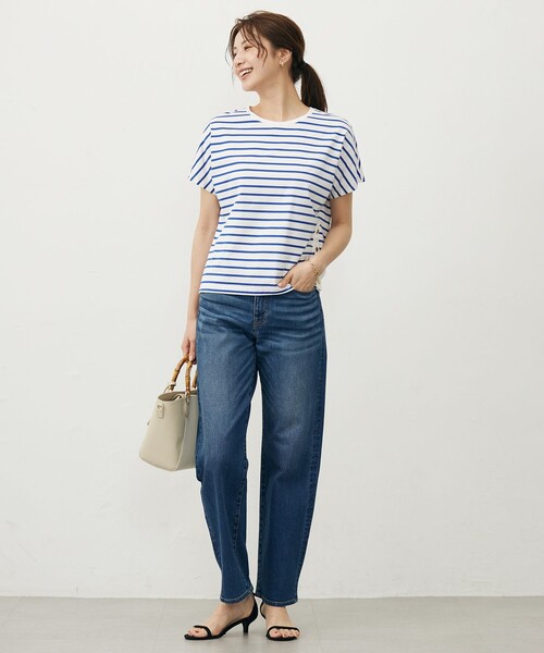 J.PRESS(ジェイプレス)の「【WEB限定カラーあり・洗える】ULTIM天竺ボーダー カットソー(Tシャツ/カットソー・レディース・ブラック系2/ライトグリーン系1/ブルー系1/ベージュ系2・T13/T15)」の7枚目の写真
