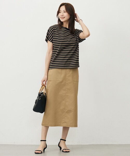 J.PRESS(ジェイプレス)の「【WEB限定カラーあり・洗える】ULTIM天竺ボーダー カットソー(Tシャツ/カットソー・レディース・ブラック系2/ライトグリーン系1/ブルー系1/ベージュ系2・T13/T15)」の9枚目の写真