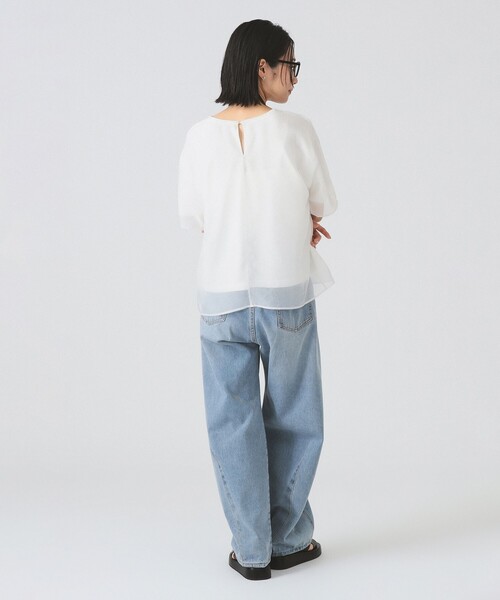 Ray BEAMS（レイビームス）の「オーガンジー レイヤード Tシャツ（Tシャツ/カットソー・レディース・ホワイト/ブラック・ONE SIZE）」の4枚目の写真