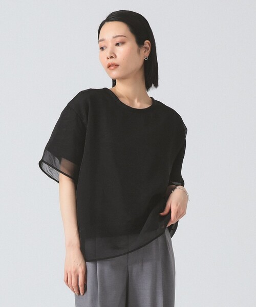 Ray BEAMS（レイビームス）の「オーガンジー レイヤード Tシャツ（Tシャツ/カットソー・レディース・ホワイト/ブラック・ONE SIZE）」の10枚目の写真