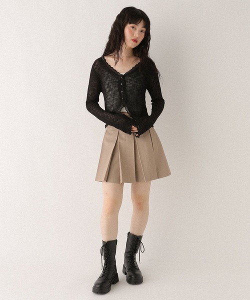 Heather(ヘザー)の「シアーレースカーディガン 573229(カーディガン/ボレロ・レディース・ブラック/グレー/オフホワイト/ピンク/ライトブルー/ブラウン・FREE)」の17枚目の写真