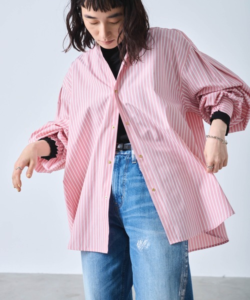 kha:ki（カーキ）の「「KHA:KI / カーキ」GOLD DOT SHIRT（シャツ/ブラウス・レディース・ネイビー/ホワイト/ライトオレンジ系1/サックスブルー/ブラック・2/1）」の5枚目の写真