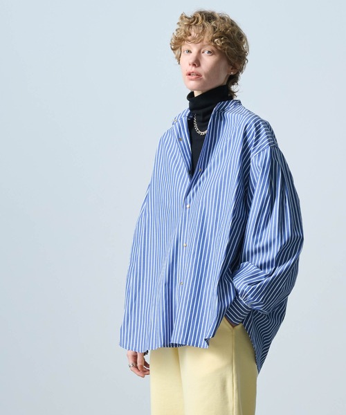 kha:ki（カーキ）の「「KHA:KI / カーキ」GOLD DOT SHIRT（シャツ/ブラウス・レディース・ネイビー/ホワイト/ライトオレンジ系1/サックスブルー/ブラック・2/1）」の6枚目の写真