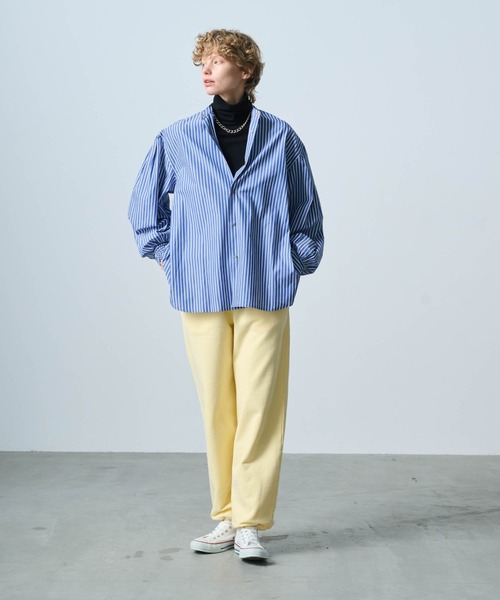 kha:ki（カーキ）の「「KHA:KI / カーキ」GOLD DOT SHIRT（シャツ/ブラウス・レディース・ネイビー/ホワイト/ライトオレンジ系1/サックスブルー/ブラック・2/1）」の7枚目の写真