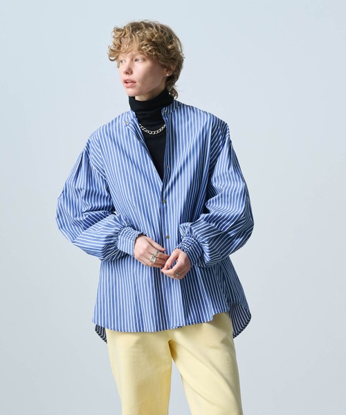 kha:ki（カーキ）の「「KHA:KI / カーキ」GOLD DOT SHIRT（シャツ/ブラウス・レディース・ネイビー/ホワイト/ライトオレンジ系1/サックスブルー/ブラック・2/1）」の11枚目の写真