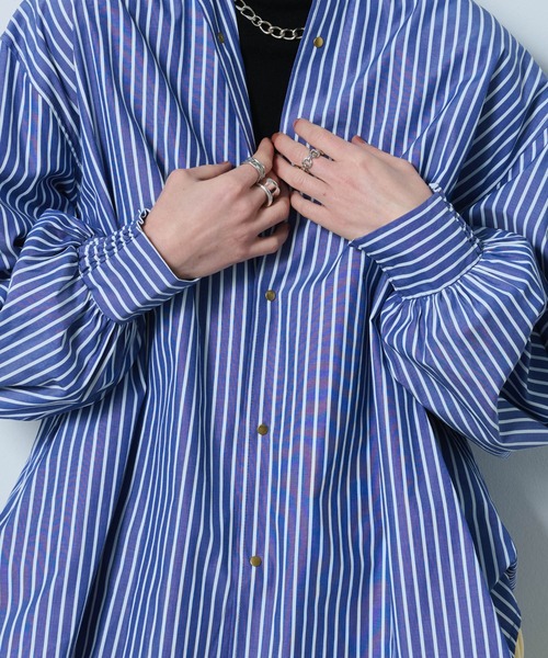 kha:ki（カーキ）の「「KHA:KI / カーキ」GOLD DOT SHIRT（シャツ/ブラウス・レディース・ネイビー/ホワイト/ライトオレンジ系1/サックスブルー/ブラック・2/1）」の13枚目の写真