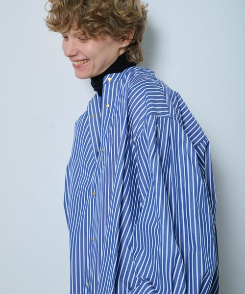 kha:ki（カーキ）の「「KHA:KI / カーキ」GOLD DOT SHIRT（シャツ/ブラウス・レディース・ネイビー/ホワイト/ライトオレンジ系1/サックスブルー/ブラック・2/1）」の16枚目の写真