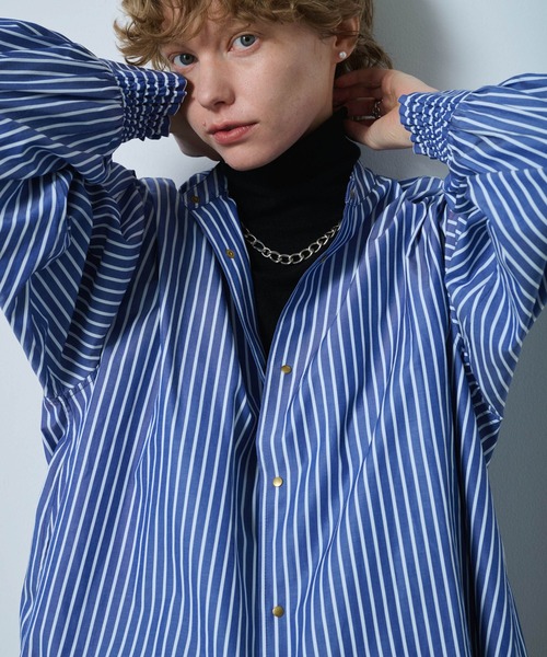 kha:ki（カーキ）の「「KHA:KI / カーキ」GOLD DOT SHIRT（シャツ/ブラウス・レディース・ネイビー/ホワイト/ライトオレンジ系1/サックスブルー/ブラック・2/1）」の17枚目の写真