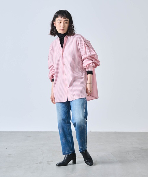 kha:ki（カーキ）の「「KHA:KI / カーキ」GOLD DOT SHIRT（シャツ/ブラウス・レディース・ネイビー/ホワイト/ライトオレンジ系1/サックスブルー/ブラック・2/1）」の18枚目の写真