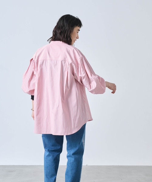 kha:ki（カーキ）の「「KHA:KI / カーキ」GOLD DOT SHIRT（シャツ/ブラウス・レディース・ネイビー/ホワイト/ライトオレンジ系1/サックスブルー/ブラック・2/1）」の20枚目の写真