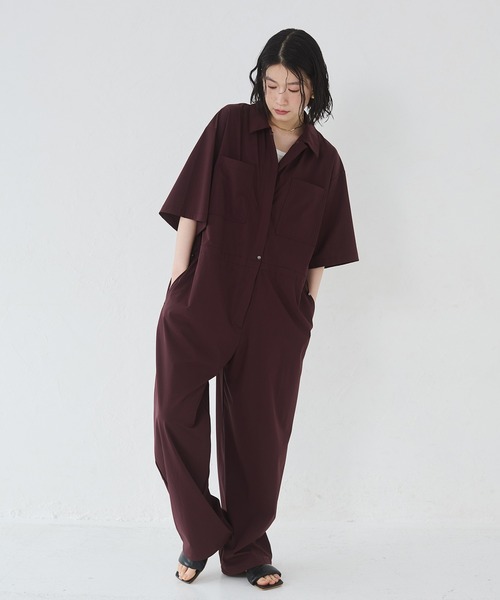 人気 ベルベット ジャンプスーツ サロペット カシュクール 韓国 セール】 【SYBILLA DRESS】カシュクールラップジャンプスーツ