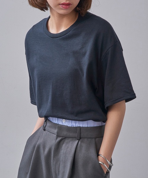 JERZEES(ジャージーズ)の「【JERZEES】5.4 oz. DRI-POWER 50/50 T-Shirt 半袖 無地 Tシャツ 29M-O VTS(Tシャツ/カットソー・レディース・アッシュ/ヘザーグレー/ブラック/ネイビー/ダークベージュ/サンドベージュ/ホワイト/ブラック系1・S/M/L/XL)」の3枚目の写真