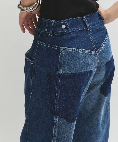 サステナブル】リメイクライクコントラストデニム（デニムパンツ