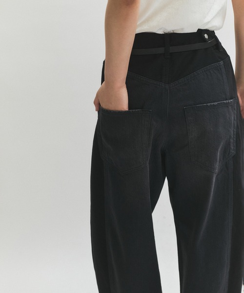 サステナブル】リメイクライクコントラストデニム（デニムパンツ