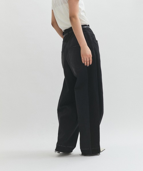 サステナブル】リメイクライクコントラストデニム（デニムパンツ