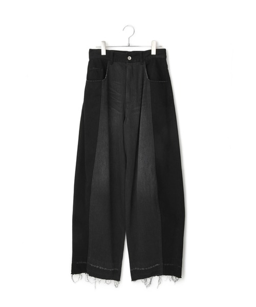 サステナブル】リメイクライクコントラストデニム（デニムパンツ