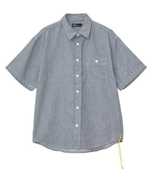 CRAFT STANDARD BOUTIQUE(クラフトスタンダードブティック)の「ヒッコリーストライプ刺繍入りワークシャツ(シャツ/ブラウス・メンズ・ネイビー/ホワイト・XL/M/L)」の20枚目の写真