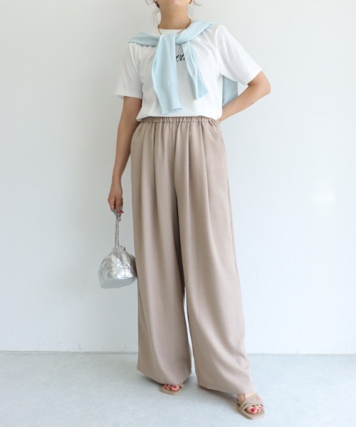 Pierrot（ピエロ）の「接触冷感リネンライクタックワイドパンツ（その他パンツ・レディース・ベージュ/チャコール/ブラック/ブラウン・M/S/PL/PM/PS/L/LL）」の9枚目の写真