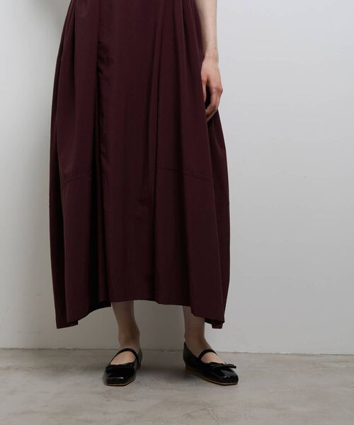 LANVIN en Bleu（ランバンオンブルー）の「ナイロンタスランギャザーワンピース（ワンピース・レディース・ボルドー/オフホワイト/ブラック・38/36）」の10枚目の写真