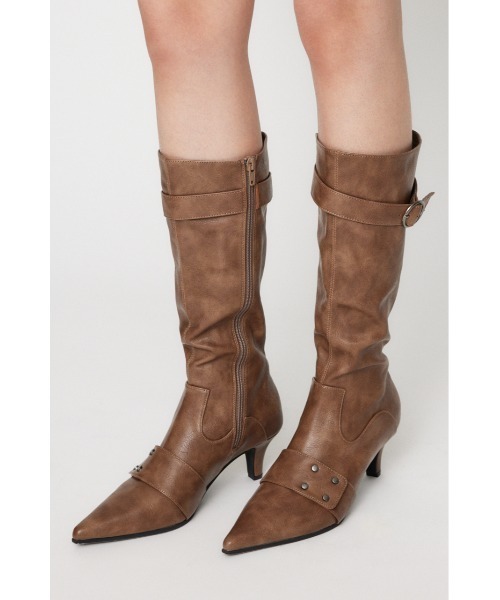 LAGUA GEM（ラグアジェム）の「FIT POINTED ブーツ（ブーツ・レディース・ブラック/ブラウン・SMALL/MEDIUM/LARGE）」の2枚目の写真