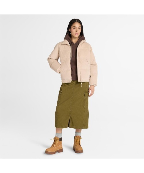 Timberland(ティンバーランド)の「ウォータープルーフ コーデュロイ パファー ジャケット レディース(ダウンジャケット/コート・レディース・ライトピンク・LARGE/MEDIUM/SMALL)」の2枚目の写真