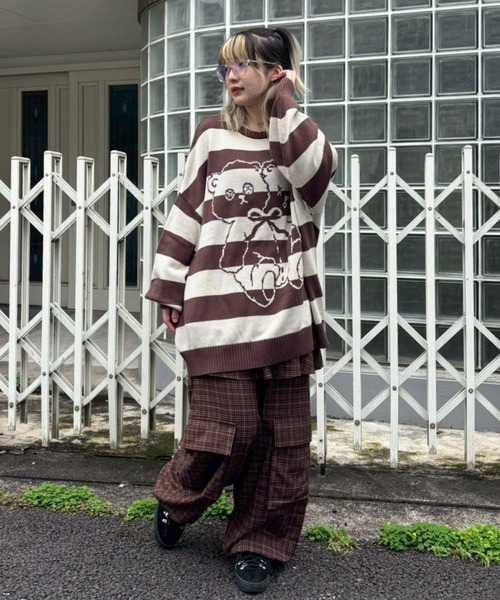 Candy Stripper（キャンディストリッパー）の「TWIN BEAR BORDER ニット（ニット/セーター・レディース・ブラウン/グレー/ブラック・FREE）」の20枚目の写真