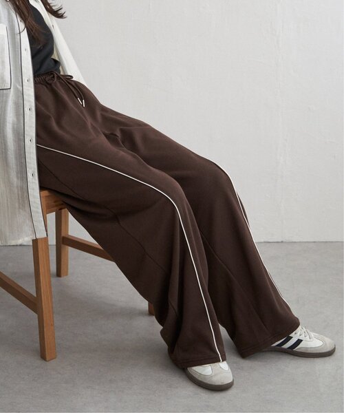 VENCEEXCHANGE（ヴァンスエクスチェンジ）の「ミニ裏毛ライン入りカーブパンツ（スウェットパンツ・レディース・ブラック/杢グレー/ブラウン・FREE）」の11枚目の写真