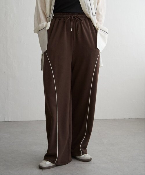 VENCEEXCHANGE（ヴァンスエクスチェンジ）の「ミニ裏毛ライン入りカーブパンツ（スウェットパンツ・レディース・ブラック/杢グレー/ブラウン・FREE）」の12枚目の写真