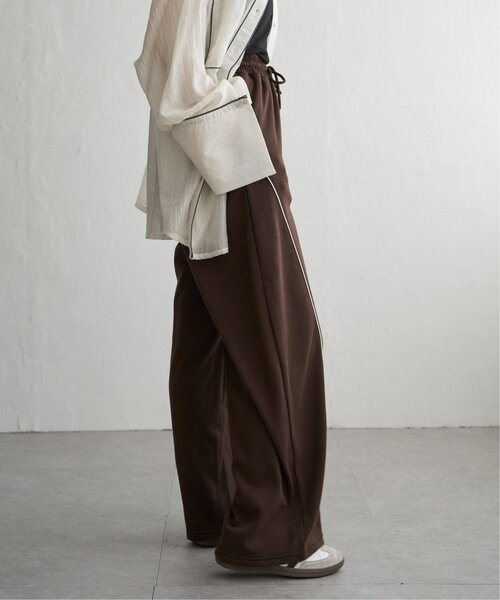 VENCEEXCHANGE（ヴァンスエクスチェンジ）の「ミニ裏毛ライン入りカーブパンツ（スウェットパンツ・レディース・ブラック/杢グレー/ブラウン・FREE）」の13枚目の写真