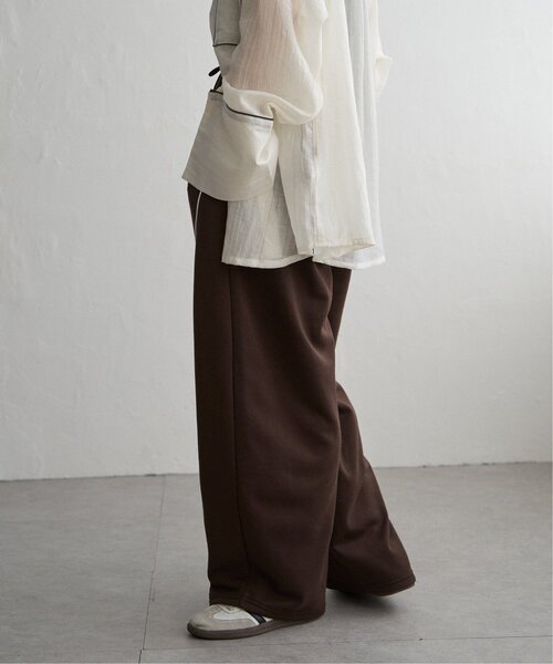 VENCEEXCHANGE（ヴァンスエクスチェンジ）の「ミニ裏毛ライン入りカーブパンツ（スウェットパンツ・レディース・ブラック/杢グレー/ブラウン・FREE）」の15枚目の写真