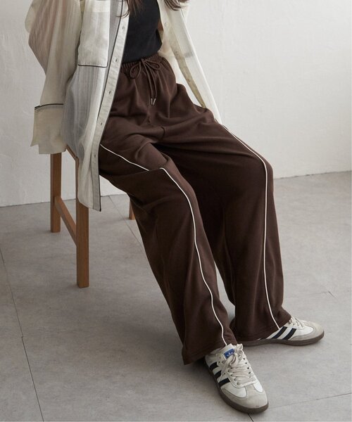 VENCEEXCHANGE（ヴァンスエクスチェンジ）の「ミニ裏毛ライン入りカーブパンツ（スウェットパンツ・レディース・ブラック/杢グレー/ブラウン・FREE）」の18枚目の写真