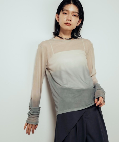 グラデーションシアートップス（Tシャツ/カットソー）｜Shelly