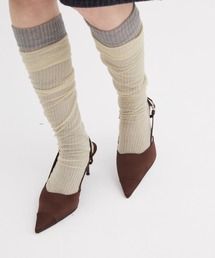 FUULLY STUDIO（フーリィーステューディオ）の「ポインテッドサテンミュールパンプス（パンプス）」