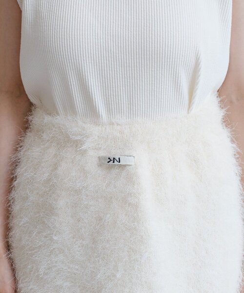 Kastane（カスタネ）の「*【セットアップ対応】シャギーミニスカート（スカート・レディース・アイボリー/チャコールグレー・FREE）」の12枚目の写真