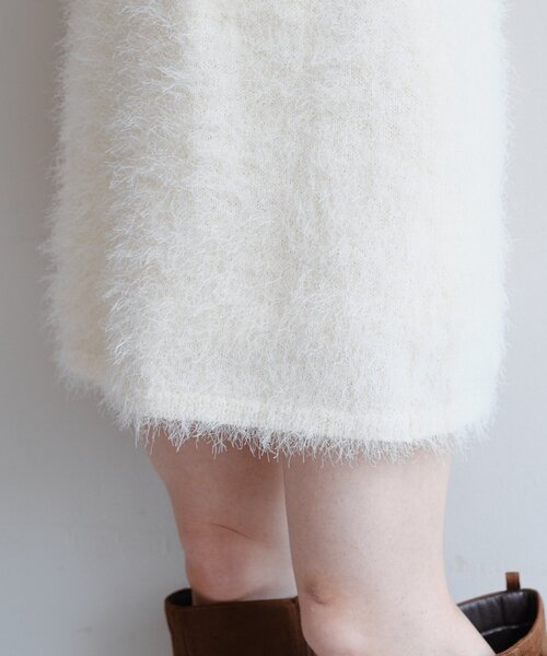 Kastane（カスタネ）の「*【セットアップ対応】シャギーミニスカート（スカート・レディース・アイボリー/チャコールグレー・FREE）」の13枚目の写真